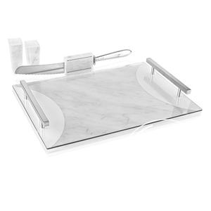 Shinyageli — plateau en acrylique marbré rayé, panneau en acrylique, avec poignée en or, nouvelle collection - Product Image 4