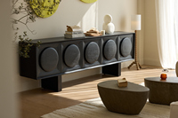 Armoire en bois massif de style simple en chêne naturel noir, meubles en bois massif pour le salon, recyclage du bois massif