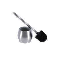 Brosse de nettoyage de salle de bain en gros à poils rigides durables, ensemble brosse et support de toilette en acier inoxydable