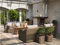 Meubles d'extérieur Glendon Ensemble de canapés en rotin Chaise Table basse Combinaison Balcon Terrasse-Jardin Loisirs Extérieur