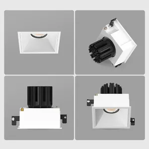 XRZLux ETL Recessed Lighting Anti-glare 15W LED Ceiling Spotlight IP44 Square Recessed Downlight Kitchen Bathroom Down Light