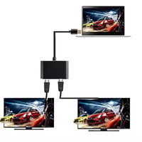 Adaptor USB 3.0 ke Dual HDMI 1080P 60Hz, Splitter Extender Converter, Layar Ganda, Tampilan Cermin untuk Laptop Windows Mac