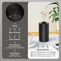 Diffuseur d'huiles essentielles USB à piles sans eau Diffuseur d'aromathérapie sans fil Diffuseur de voiture chronométré 3 niveaux de brume Ménage de table