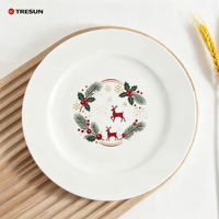 Vente en gros de 10 assiettes à dîner en céramique moderne en porcelaine blanche de 8 pouces, personnalisables, bon marché en vrac, pour restaurant, hôtel