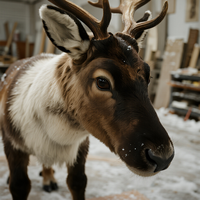 Renne animatronique de Noël personnalisé pour intérieur, modèle d'animal réaliste en mouvement, idéal pour centre commercial, parc à thème, événement festif, décoration hivernale