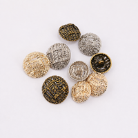 Boutons-pression métalliques de style simple à motif circulaire tissé creux texturé avancé pour manteau et pull tricoté