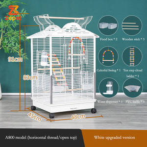 Jaula Metálica de Cría con Ruedas para Aves, Jaula para Pájaros, Comedero para Loros - Product Image 4