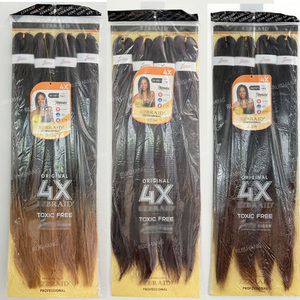 Extensions de cheveux synthétiques pré-étirés 4X 52 pouces personnalisés <span class=keywords><strong>Expression</strong></span> africaine Tresse facile Cheveux au crochet résistants à la chaleur - Product Image 3