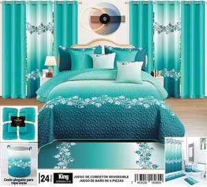 Vua Kích thước <span class=keywords><strong>24</strong></span> mảnh microfiber <span class=keywords><strong>bedding</strong></span> <span class=keywords><strong>Set</strong></span> với phù hợp với rèm cửa đặc biệt thực hiện - Product Image 1