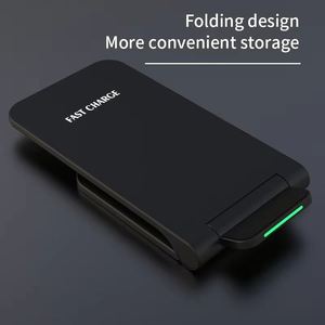 Support de charge sans fil pliable 15W à double bobine pour téléphones compatibles, charge rapide, support de bureau vertical intelligent pour écouteurs - Product Image 4