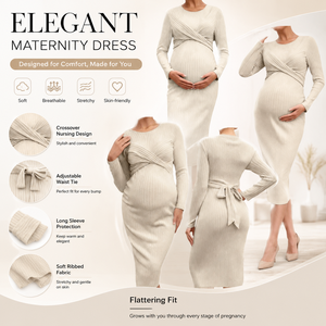 <span class=keywords><strong>Robe</strong></span> <span class=keywords><strong>longue</strong></span> <span class=keywords><strong>moulante</strong></span> unie pour femme enceinte, col rond, ceinture illusion, <span class=keywords><strong>mi</strong></span>-<span class=keywords><strong>longue</strong></span>, hiver, nylon/coton, manches longues, style socialite - Product Image 1