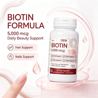 Capsules de Biotine en Gros OEM, 90 Comprimés, 5000mcg, Complément Alimentaire en Vrac, Marque Privée pour Distributeurs