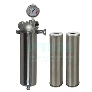 Tingkat Aliran Tinggi Tunggal Stainless Steel 10 20 30 40 Inch Minuman Filter Housing/Liquid Filter Housing dengan Micro cartridge Filter