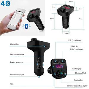 Çift Usb araba şarjı Handsfree <span class=keywords><strong>Bluetooth</strong></span> araç kiti Mp3 çalar araba Fm verici kablosuz Fm verici - Product Image 3
