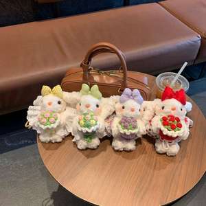 Adorable Llavero de Conejo con Orejas Caídas, Lazo y Falda con Volantes - Bonito Colgante de Peluche para Bolsos, Regalo para Niñas, Decoración para Habitación Infantil - Product Image 5