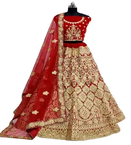 Abiti da sposa indiani esclusi matrimonio marrone rossiccio Lehenga moda sposa Lengha Choli Punjabi Designer abiti da sposa lehenga