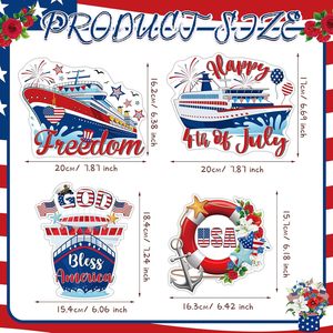 Imanes Decorativos para Puerta con Diseño de Crucero del 4 de Julio, Imanes para Refrigerador con Diseño de Barco <span class=keywords><strong>Americano</strong></span> para el Día de la Independencia - Product Image 2