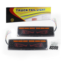 Nouveau HJ Devil Eyes Universal Fit Voiture Camion Feu Arrière Rouge Ambre LED DRL Clignotant IP65 Étanche 12-24V 56SMD