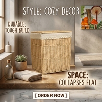 Panier à linge pliable multifonction en osier Haosen et organisateur de rangement pour salle de bain et jouets