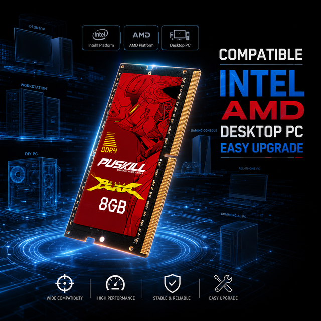 PUSKILL Wholesale DDR4 Laptop RAM 8GB 16GB 32GB 3200MHz SODIMM Notebook Memory Module 260 Pin Plug and Play Stable Upgrade Bulk