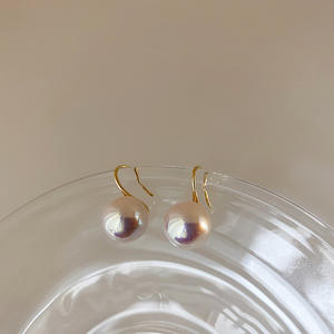 925 <b>Silver</b> Needle Zircon Pearl Earring Sweet S925 <b>Sterling</b> <b>Silver</b> Round Bead Pearl Drop Earrings Pearl Hook Earring - Product Image 4