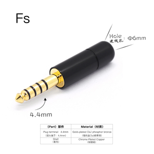 Conector de Altavoz de Salida de CA Chapado en Oro FS, Nuevo, de 4.4mm, 3.5mm, 2.5mm, Conector para Auriculares - Product Image 4