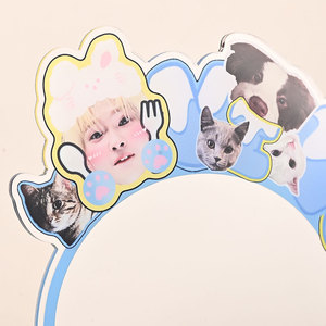 Miroir à main en acrylique Jieting personnalisé avec motif chat/chien pour selfie, accessoire photo, cadeau personnel - Product Image 1