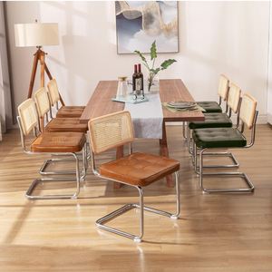 Chaises de salle à manger modernes en bois massif Chaises de bureau vintage en rotin Confort d'assise à long terme pour les hôtels Salles d'étude - Product Image 1