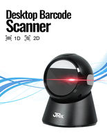 Escáner de Código de Barras de Escritorio JR-T28, Alta Velocidad, Escaneo Automático de 360 Grados, Lector de Códigos de Barras 2D CMOS, Escáner de Códigos QR para Supermercado