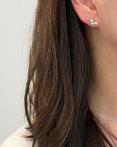 Boucles d'oreilles en perles et diamants en forme de barbe à papa, en or 14 carats, bijoux fins, vente en gros, fabricant sur mesure pour femmes, fournisseur de bijoux OEM ODM - Product Image 2