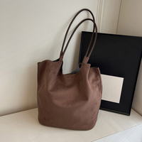 Sac fourre-tout rétro en suède PU bordeaux grande capacité pour femme, sac hobo en suède, sac seau à bandoulière automne-hiver