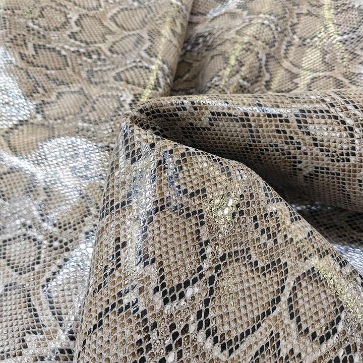 Printed Pattern Snake Skin Leather Cow Suede Metallic Genuine Python ...