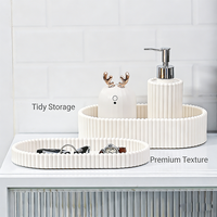 Plateau de rangement épais pour cuisine et salle de bain, tapis de comptoir incassable, anti-chute, série à rayures verticales, boîtes de rangement empilables
