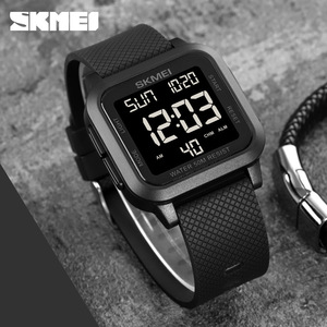 Skmei 1894 PU banda impermeable electrónico moda esfera cuadrada hombres de negocios <span class=keywords><strong>reloj</strong></span> Relogio Masculino EL Light Countdown Relojes - Product Image 1