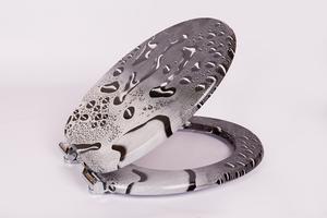 <span class=keywords><strong>Tapa</strong></span> de Inodoro Moderna con Diseño de Gota de Agua en Gris, Asiento de Inodoro <span class=keywords><strong>Familiar</strong></span> para Baño - Product Image 5