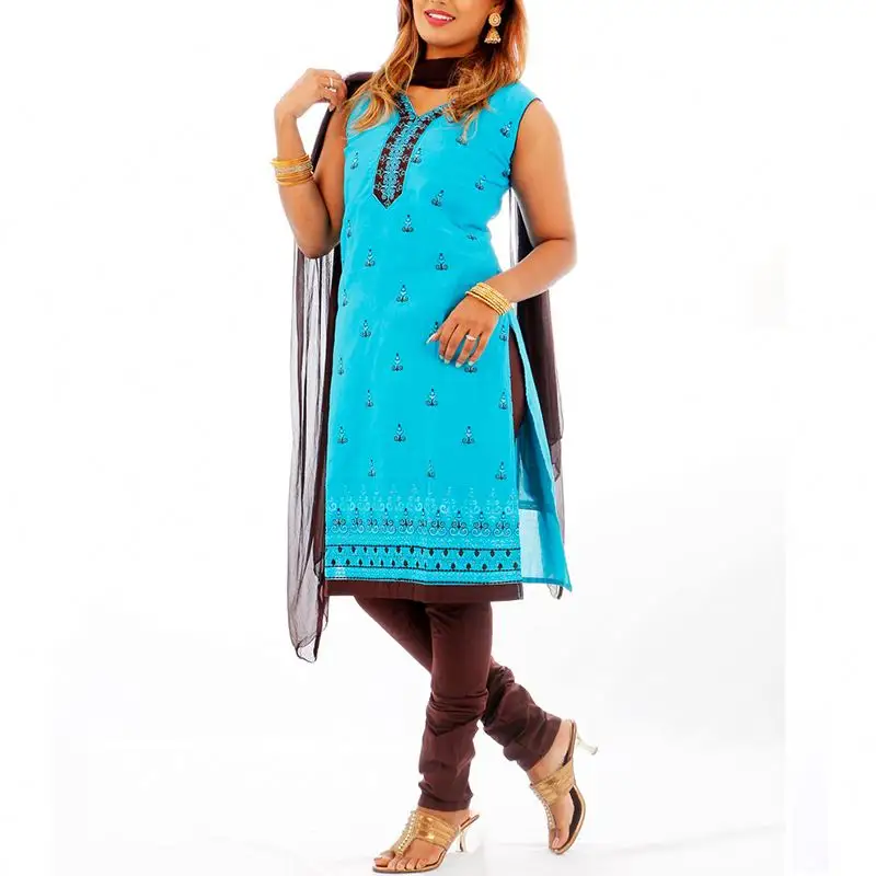 Модель 2019 года, скромная вышивка, мусульманская одежда, индийский сари с мусульманской курткой Kurti