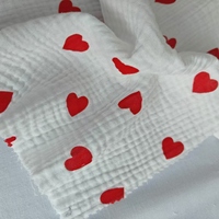 Tissu en crêpe 100% coton double gaze imprimé, nouveau design 2024, pour robe femme et bébé, tissu uni en mousseline en rouleau