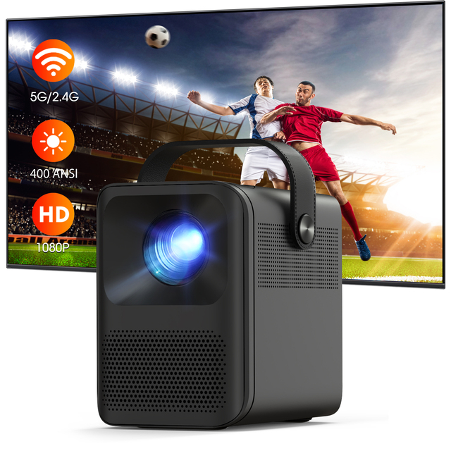 CRE CR35 Full HD LED Smart Video Projector Built-in Speakers Android Portable LCD Mini Projector for Home Theater 4K Support