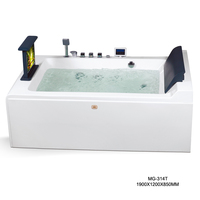 Baignoire Spa Rectangulaire Moderne en Acrylique Blanc de Luxe Facile à Nettoyer pour Hôtel/Villa/Maison