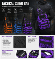 Sac de poitrine tactique AYPPRO personnalisé, couleurs vives OEM bleu, violet, orange, sac bandoulière urbain EDC, sac à bandoulière Techwear unisexe