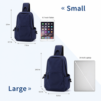 Sac à dos bandoulière personnalisé résistant à l'eau avec poche pour cartes et porte-bouteille