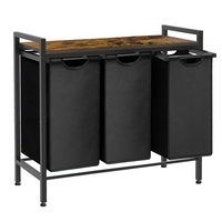 Panier à linge en tissu imperméable à grande capacité avec 3 compartiments pour la maison