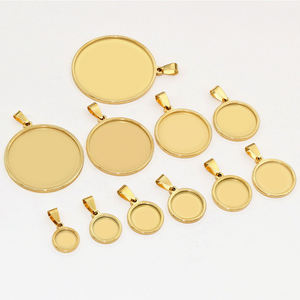 10-20 25 30 <span class=keywords><strong>35</strong></span> 40mm taille intérieure ne se décolore jamais en acier inoxydable pendentif Cabochon Base camée blanc réglage breloque plateau pour bijoux à bricoler soi-même - Product Image 4