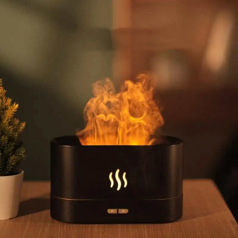 Dropshipping Warm Light Flame Humidifier Aromatherapy for Essential Oils Air Purifier Humidifier USB Scent Diffuser