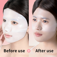Masque facial en hydrogel rose PDRN, matière première transparente, masque facial bio-collagène
