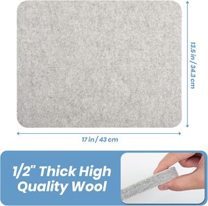 <span class=keywords><strong>Tapis</strong></span> de pressage en laine 13,5 x 17 pouces, <span class=keywords><strong>tapis</strong></span> de repassage portable en feutre pour la couture et le patchwork, épaisseur 1/2 pouce, réflecteur de chaleur - Product Image 2