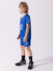 Tenue d'entraînement <span class=keywords><strong>de</strong></span> football pour garçon uniforme <span class=keywords><strong>de</strong></span> sport d'équipe Design graphique maillot à manches courtes ensemble 100% Polyester imprimé pour les enfants - Product Image 3