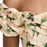 Ensemble deux pièces décontracté pour femme, haut et short en lin à fleurs, coupe épaules dénudées et jambes larges, avec logo personnalisé, collection été, OEM