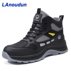 Lanoudun Automne Chaussures <span class=keywords><strong>de</strong></span> sécurité montantes confortables à tête en acier, résistantes à l'usure, anti-écrasement, anti-perçage, vente en gros en usine - Product Image 1