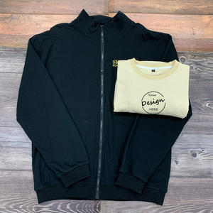 Customized Full Zipper Men's Jacket Brand Neck Label Soft <b>Thick</b> Fabric Anti-pilling 100% Cotton Patch Embroidered Hoodie - Product Image 1